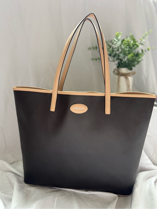 Coach Handbags - Coach Brown Tote with Tan Leather Trim